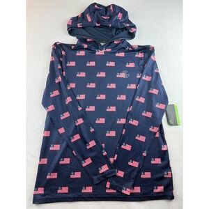 Googan Squad‎ American Flag Fishing Hoodie Long Sleeve Patriotic Men's Shirt